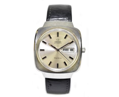 OMEGA: a gentleman's 1970 stainless steel automatic day date wristwatch, the movement number 38582449, diameter excluding win