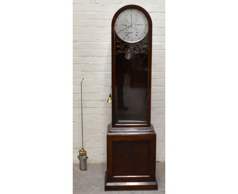 FRANK ROWE, COUNTY MARLOWE; a 19th century rosewood cased Shop Regulator longcase clock, the silvered dial with Roman and Ara