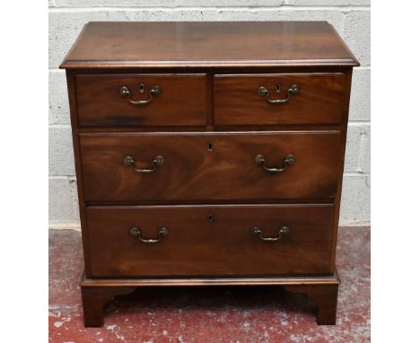 A George III mahogany chest with two short and two long drawers, on bracket feet, height 91cm, width 84cm, depth 48cm.Additio