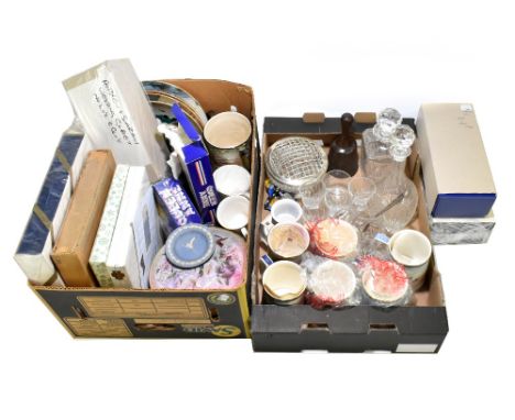 ROYAL DOULTON; a collection of assorted ceramics including three collector's plates, a loving cup, 'Pottery in the Past', ass