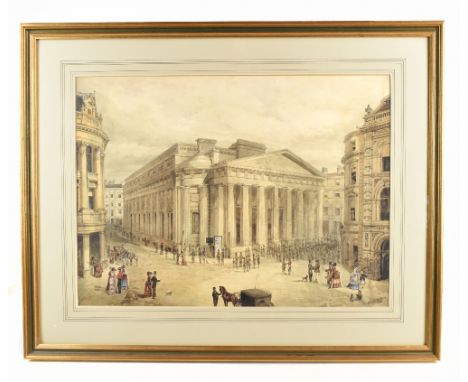 ROBERT E HOLDING (active late 19th century); watercolour, 'The Mansion House, London', signed and dated '75 lower right, 41.7