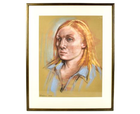 PETER HOWSON OBE (Scottish, born 1958); pastel and coloured chalks, 'Girlfriend', signed and dated 2002, inscribed verso, 58 