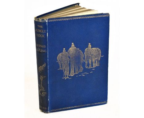 KIPLING (R); THE JUNGLE BOOK, reprint in the same year June 1894, black and white illustrations and pictorial blue cloth, Lon