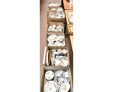 ROYAL WORCESTER; an extensive collection of 'Evesham' tableware including various sized tureens, large serving bowls, flan di