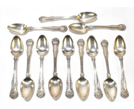 ELIZABETH EATON; a set of twelve hallmarked silver Kings Husk pattern table spoons, London 1854, 14.4ozt/448g (12).Additional