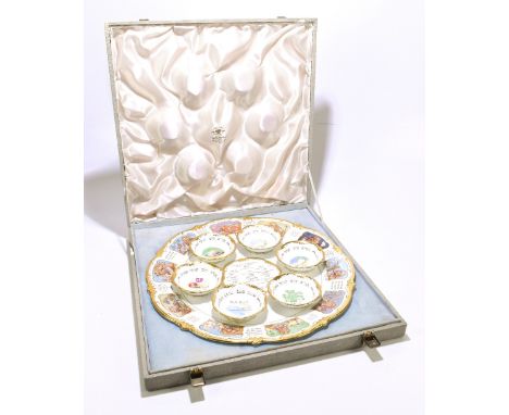 ROYAL CAULDRON; a seven piece Passover Sederdish service, fitted in Coalport box. Additional InformationAs stated the box is 