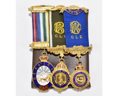 ROYAL ANTEDILUVIAN ORDER OF BUFFALOES; three assorted medals including a hallmarked silver gilt example, interior with enamel