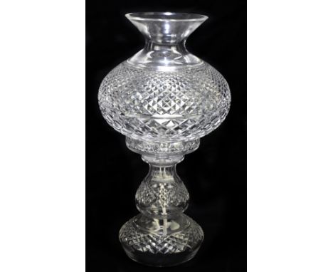 A cut glass lamp, with hobnail detailing, height 48cm.Additional InformationSome small chips to the underside of the base.&nb