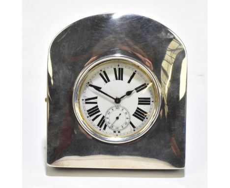 HENRY MATTHEWS; an Edwardian hallmarked silver mounted leather travelling pocket watch case with easel stand, Birmingham 1903