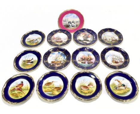 SPODE; collection of twelve plates from the 'Game Birds' series, including 'Snipe', 'Pheasant' and 'Mallard', diameter of eac