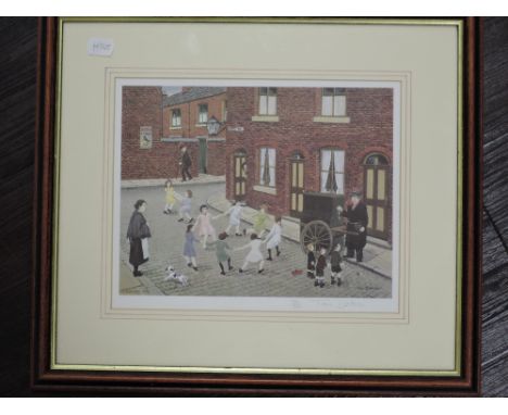 Tom Dodson, (1910-1991), a Ltd Ed print, Amy St dance , signed bottom right, and num 141/850, 22 x 27cm, mounted framed and g