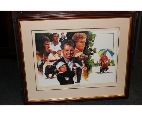 After Peter Wileman, Ryder Cup Victors limited edition print 57/795, signed in pencil, bearing signature Bernard Gallagher, w
