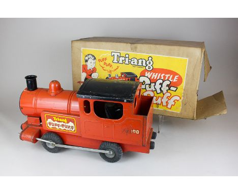 A Tri-ang puff puff tin plate toy train, model 7300, 44cm, in original box