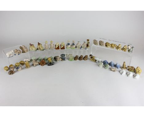Approximately fifty Wade Whimsies including a camel, koala, kangaroo, pig, racoon and other animals and nursery rhymes