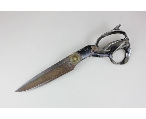 A pair of Edwardian R Heinisch steel tailoring shears used in the Savile Row tailors Watson Fagerstrom & Hughes, 35cm