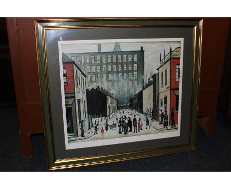 After Lawrence Stephen Lowry (1887-1976), a colour reproduction print titled Street Scene, 53cm by 43cm