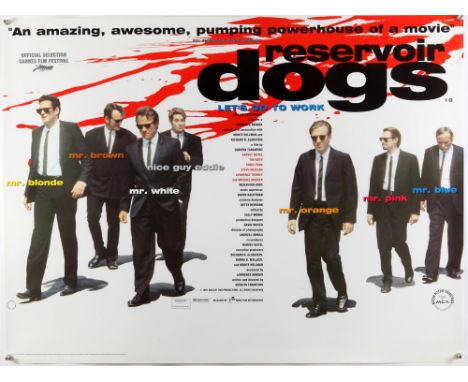 Reservoir Dogs (1992) British Quad film poster, directed by Quentin Tarantino and starring Harvey Keitel, Tim Roth and Michae