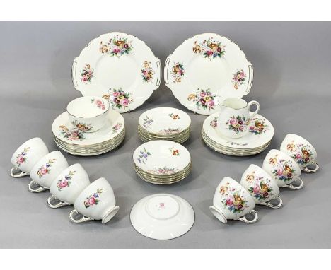 CRESCENT CHINA 'JUNETIME' PATTERN TEA SERVICE, approx. 35 piecesProvenance: private collection Cheshire