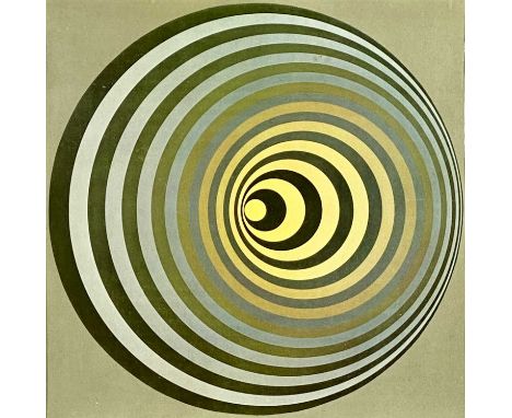 VICTOR VASARELY (Hungarian / French 1906-1997) lithograph - optical illusion circles, RCB label verso, Art. 61 / 9, Maler: Va