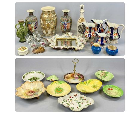 MIXED COLLECTION OF CERAMICS, including Carlton Ware floral bowls, Satsuma baluster vase, 27cms (h), graduated set of Gaudy W