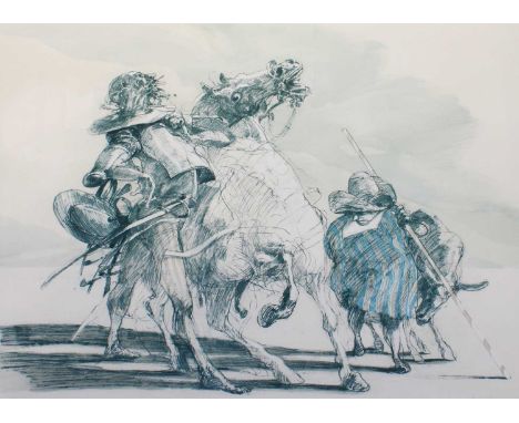 After Claude Weisbuch (1927-2014) French Don Quixote in SpainIndistinctly signed and numbered 213/250, colour reproduction, t