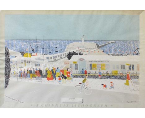 Brian Robb (1913-1979)"Southend Pier"Lithograph inspired by the Guinness Boook of Records, 54cm by 79cm