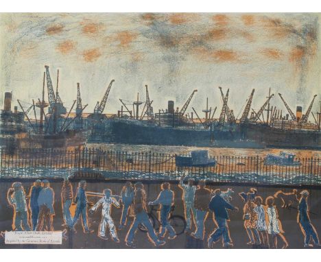 Leonard Rosoman ARA (1913-2012)"Royal Albert Dock, London"Lithograph inspired by the Guinness Book of Records, together with 