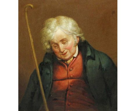 British School 19th Century "Blind Jack, One of the Four Lions of Knarsbro"Oil on panel, 17cm by 14cm