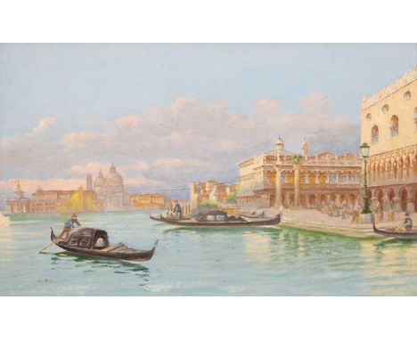 Continental School (20th Century)St. Mark's Square and the Venetian LagoonOil on panel, 20cm by 29.5cm; together with a pair 