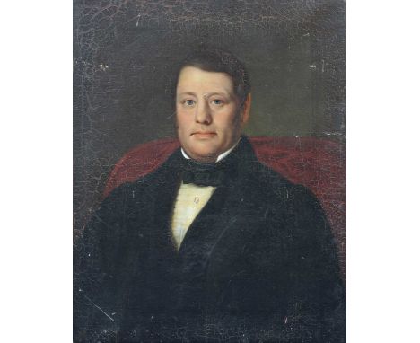 British School (19th century)Head and shoulders portrait of a gentlemanOil on canvas, together with a companion of a lady, 76