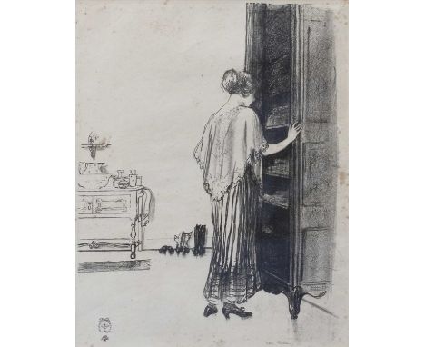 Ethel Leontine Gabain (1883-1950)The Linen CupboardThe Silken Wrap Signed, etchings, 35.5cm by 28cm and 34cm by 27.5cm respec