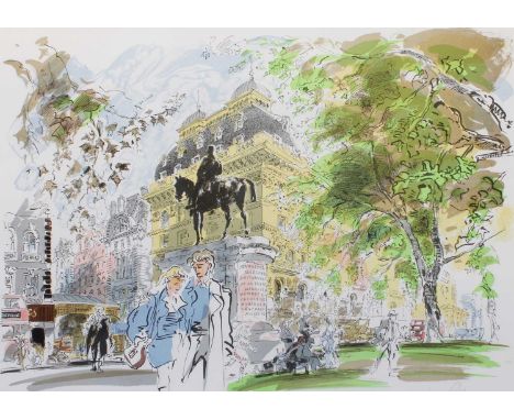 After Ian Ribbons (1924-2002)"Trafalgar Square"Signed and numbered AP III/XX, colour lithograph, 50.5cm by 68cm; together wit