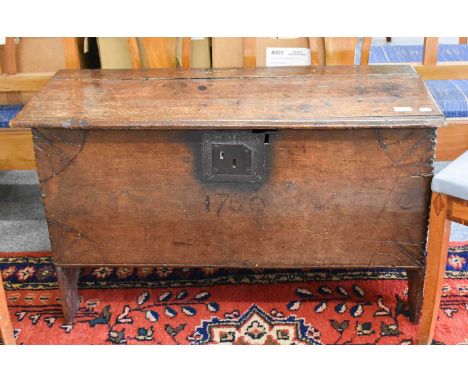 An 18th Century Six Panel Coffer, 96cm by 41cm by 59cm