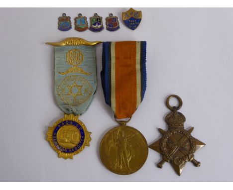 Great War Medal and Victory Medal, awarded to M14428 C J Lee Shipwright Royal Navy. (2) together with a Buffalo Grand Council