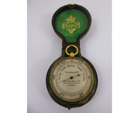 A Callaghan & Co Pocket Barometer, in the original case.