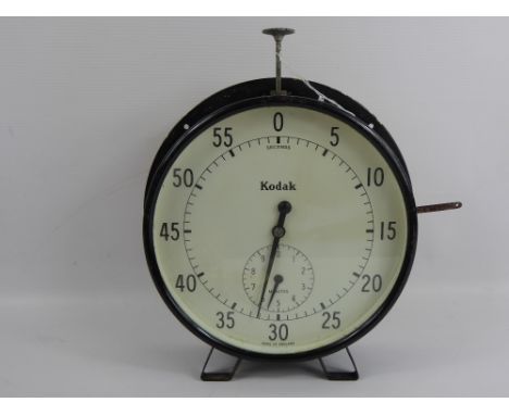 Photographic Interest, Kodak Dark Room Timer, 60 seconds with a minute aperture, raised on chrome feet,  can be desk or wall 