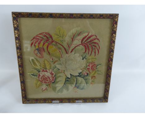 Three Antique Framed Tapestry Works, framed and glazed. (3)