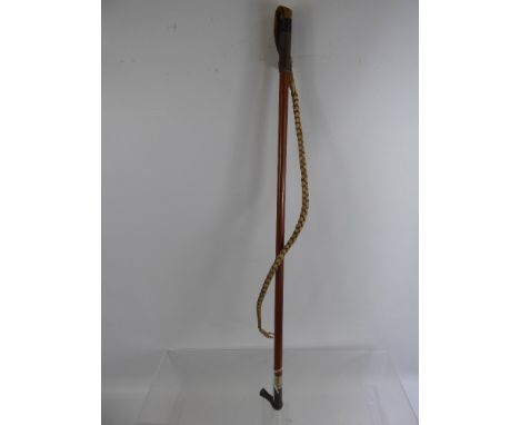 A Vintage Elephant Whip, with iron tap and braiding, approx 145 cms