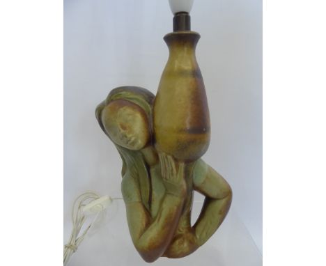 A Lladro Lamp Base, depicting a water carrier, approx 34 cms