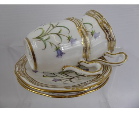 Twelve Spode Fine Porcelain Coffee Cans and Saucers, Campanula design.