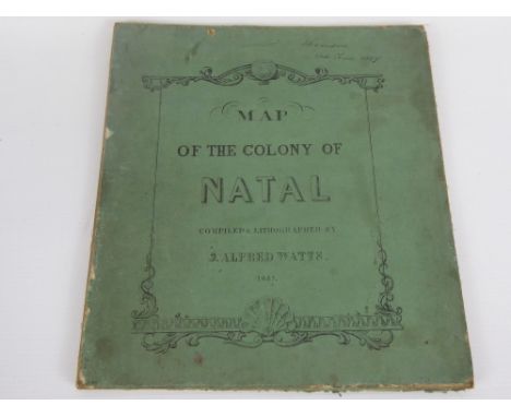 J. Alfred Watts, Map of the Colony of Natal, compiled and lithographed by J. Alfred Watts, partly by permission from plans in