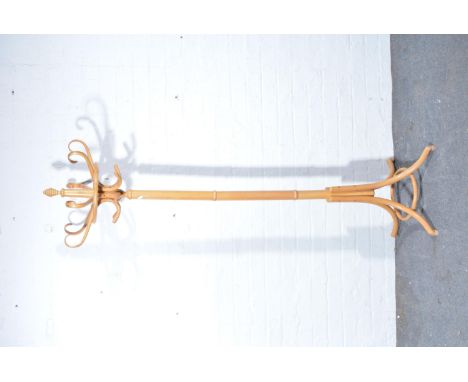 Modern beechwood hat and cloak stand.