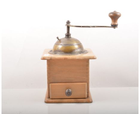 Treen kitchenalia:  pork pie mould, rolling pins, coffee mill, thermometer, vegetable smasher etc.