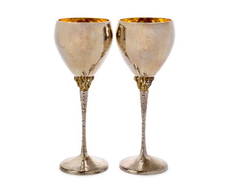Stuart Devlin (1931-2018)Pair of wine goblets, 1975Silver, silver giltEach stamped 'SD' and hallmarked for London20.7cm high,