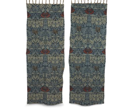 William Morris (1834-1896) for Morris & CoPair of 'Tulip and Rose' pattern hangings, design registered 1876Woven woollen 3-pl