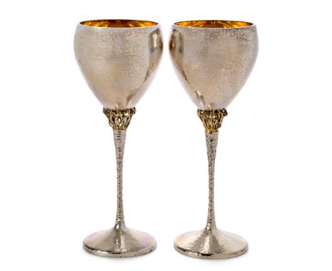 Stuart Devlin (1931-2018)Pair of wine goblets, 1975Silver, silver giltEach stamped 'SD' and hallmarked for London20.7cm high,