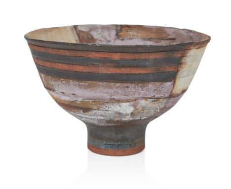 Robin Welch (1936-2019)Very large footed bowl, 1988StonewareUnderside impressed 'RW 88'24cm hi, 36cm diam(ARR)Condition Repor