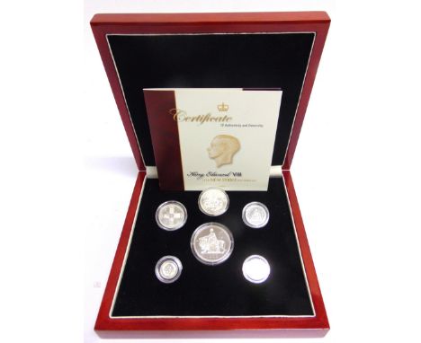 GREAT BRITAIN - EDWARD VIII (1936) NEW STRIKE STERLING SILVER PATTERN SET  comprising crown, half crown, florin, shilling, si