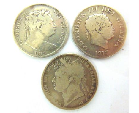 GREAT BRITAIN - ASSORTED SILVER COINAGE  comprising a George III (1760-1820), halfcrown, 1816, large laureate bust; George II