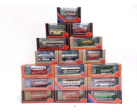 SEVENTEEN 1/76 SCALE EXCLUSIVE FIRST EDITIONS DIECAST MODEL BUSES  each mint or near mint and boxed.